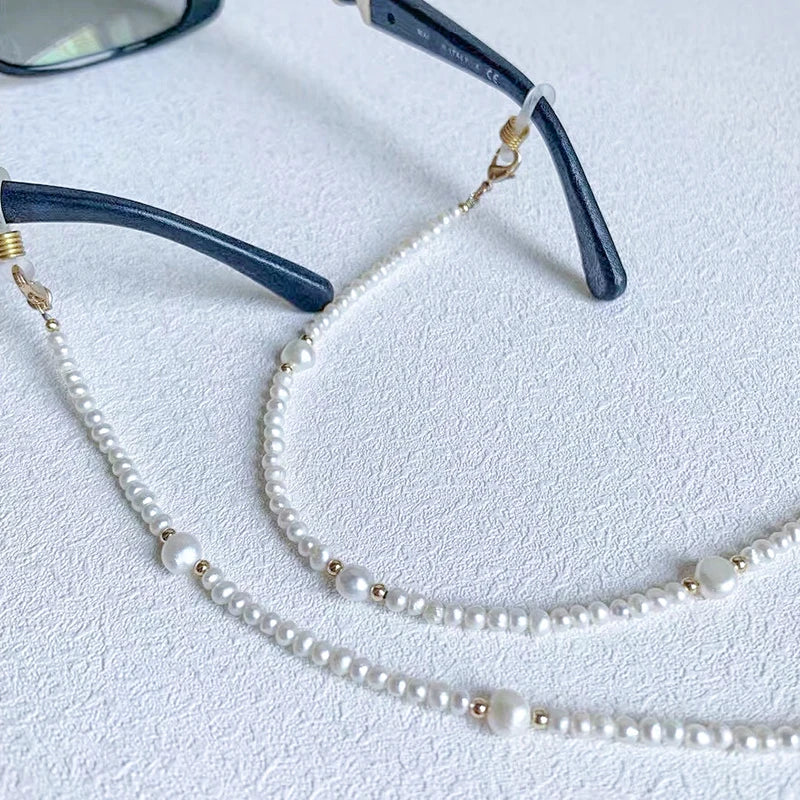 New Fashionable 70-75cm Women's Eyewear Chain Multiple Wear Glass Bracelet Necklace Natural Freshwater Pearl Eyeglasses Parts
