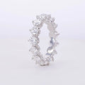 Moissanite 10K White Gold Round Shape Brilliant Cut Moissanite DEF VVS Wedding Band