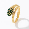 Cheap Price Twisted Texture Band Stackable Women 18k CZ Jewelry Stainless Steel Gold Snake Open Adjustable Ring