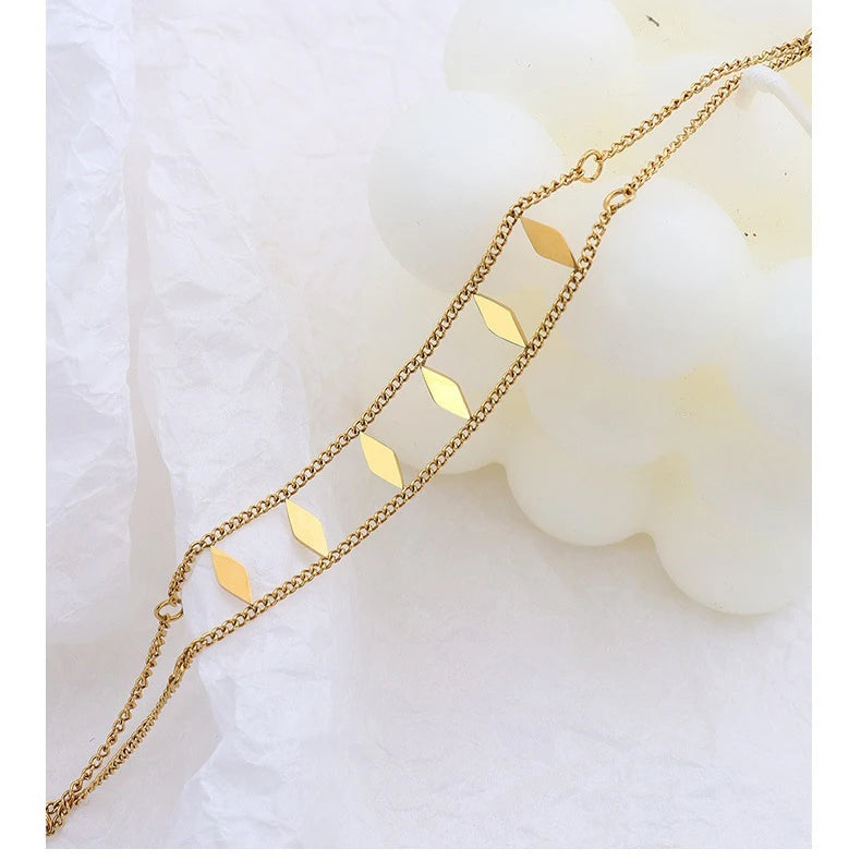 2023 Fashion 18k Gold Stainless Steel Bracelets Women Geometric Personalized Stainless Steel Bracelet Jewelry