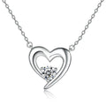 Custom Heart Pendant Hollow Out Design Original Rhodium Plating Pure Silver Necklaces for Women