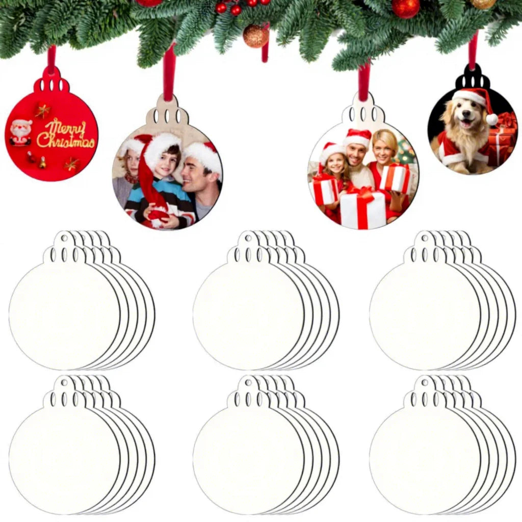Sublimation Christmas Ornaments Blanks MDF Bulk Heat Transfer Memorial Christmas Ornament Sublimation Blanks Products