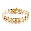 Fashion Men's Gold Plated Titanium Steel Lobster Clasp Punk Chain Bracelet Hand Jewellery Personalised Stainless Steel Bracelet