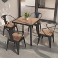 Fashion Design Outdoor Furniture Metal Frame Plastic Wood Outdoor Garden Patio Set