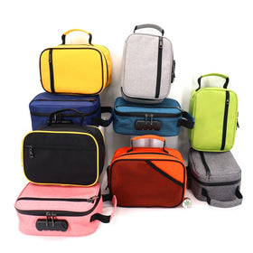 Carbon Lined Waterproof Lockable Big Smell Proof Case Bag Box Travel Storage Stash Bag with Smoking Accessories