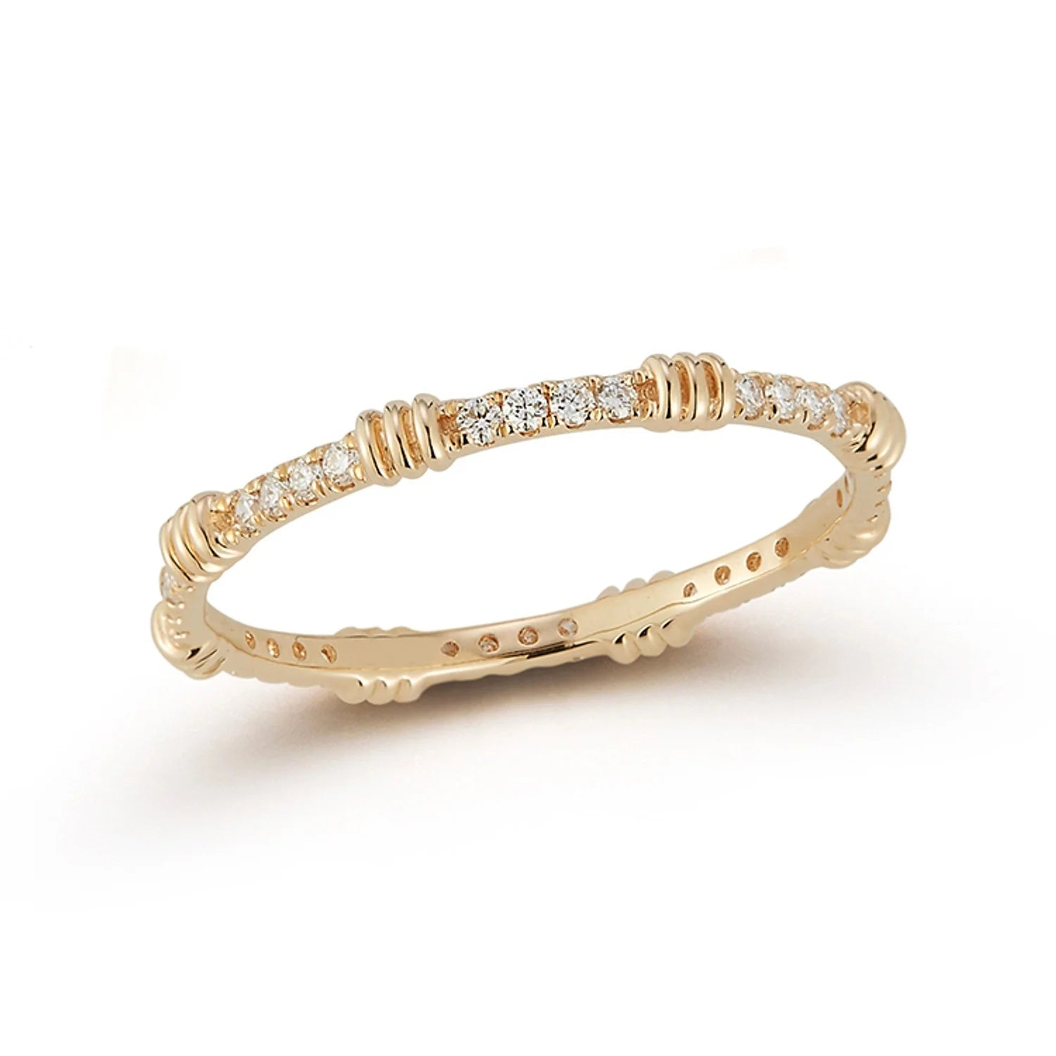 LOZRUNVE 925 Silver Women Stacked Unique Coil Pave Zirconia Eternity Ring Gold