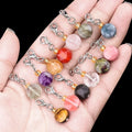 Natural Crystal Agate Hexagram Pendant Small Drop Semi-Precious Stone Jewelry DIY Accessories Findings Components
