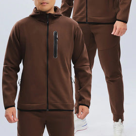 Outdoor Sportswear Tracksuit Men 2 Piece Gym Clothes Set Blank Mens Tracksuit Wholesale Hooded Jacket Sweatpants