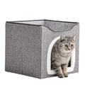 Large Cat Cave for Pet Cat House Fluffy Hanging and Scratch Pad Foldable Cat Bed for Indoor