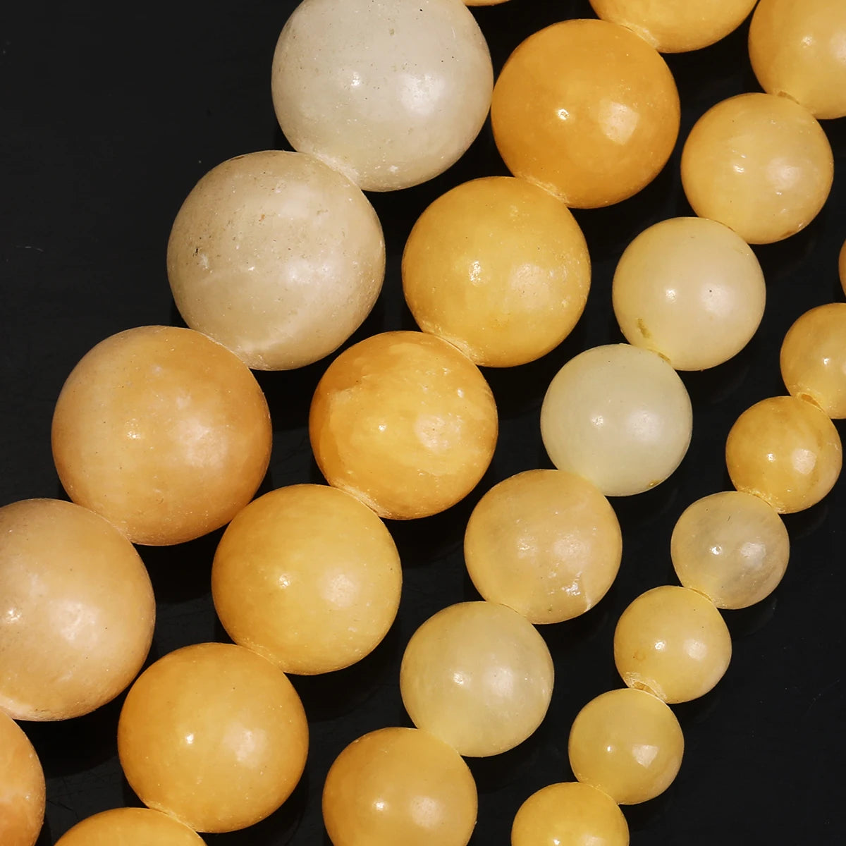 4 6 8 10 12mm Natural Jade Stone Loose Round Matte Faceted Beads Yellow Jade Orange Calcite for Diy Jewelry Making
