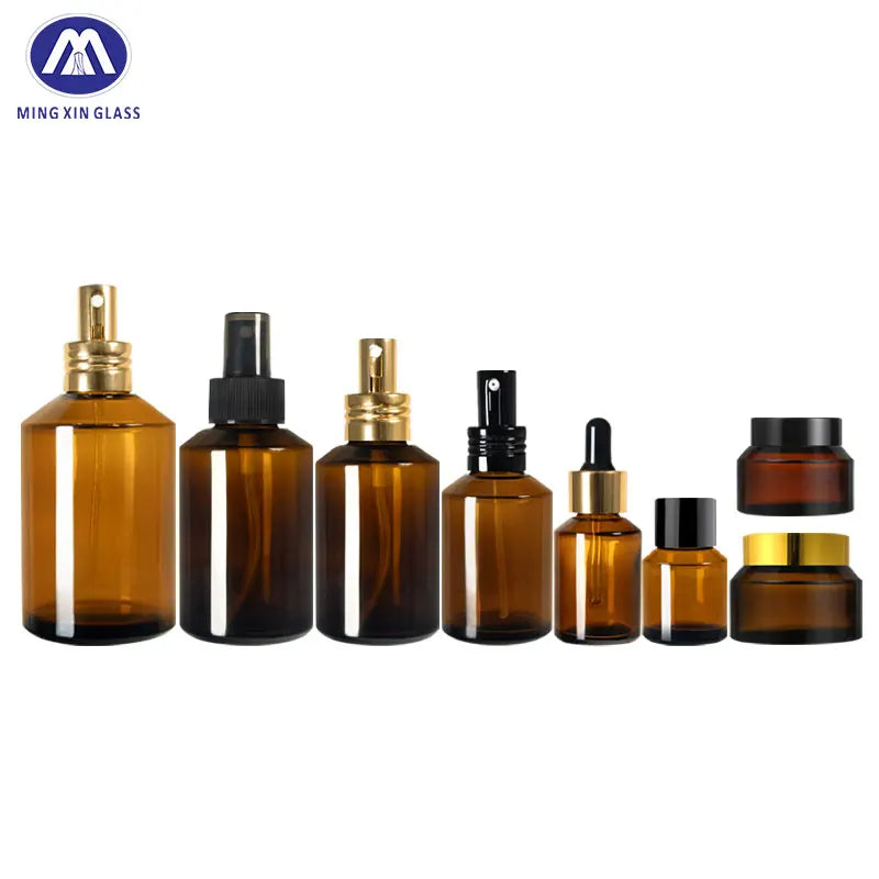 Luxury Custom 15ml Amber Glass Mist Perfume Spray Bottle Vintage Style for Cosmetics Hair Body Oils Logo Rubber Stopper Seal