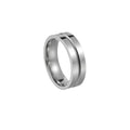 New Designed 6 MM Wide Middle Grooved Men's Stainless Steel Ring Hip Pop Punk Ring