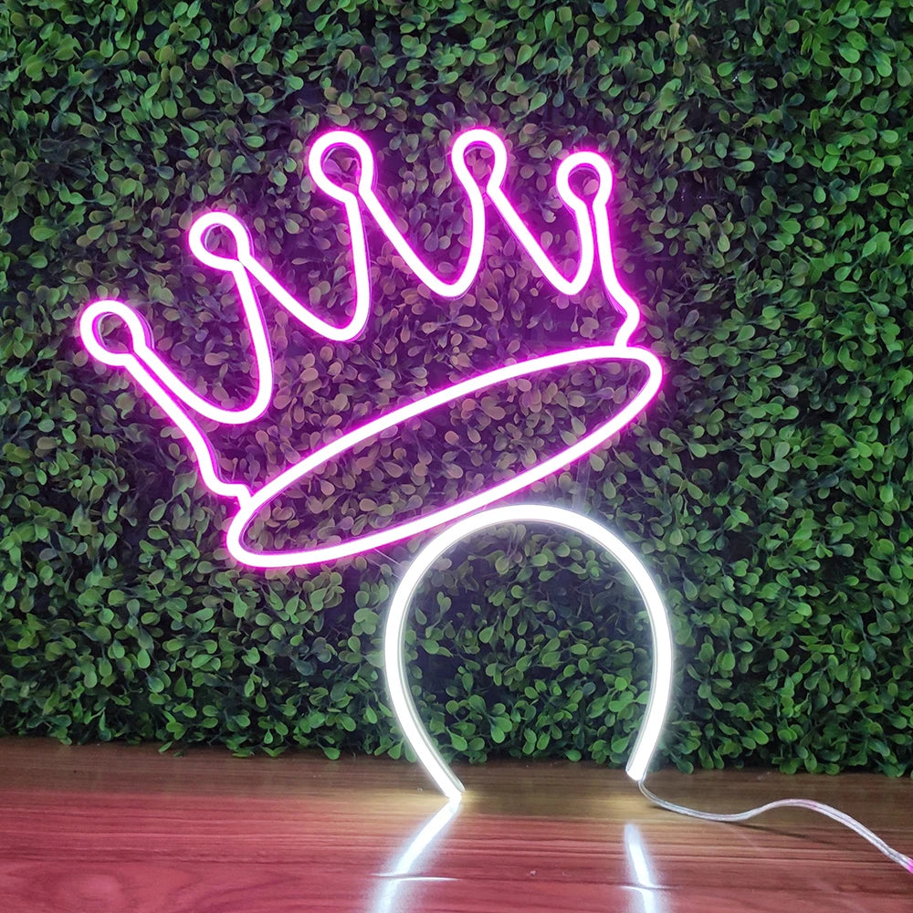 Drop Shipping Crown Neon Party Wedding Supplies Neon Light Headbands Birthday Decor Led Neon Headband