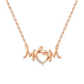 925 Silver Sterling Mom Diamond Heart Mom Women Gift Necklace for Girlfriend Jewelry Pendant for Women