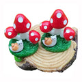 Fairy Garden Statue 3D Mushroom White Rabbit Beetles Snail Miniature Resin Forest Theme Terrarium Figurine