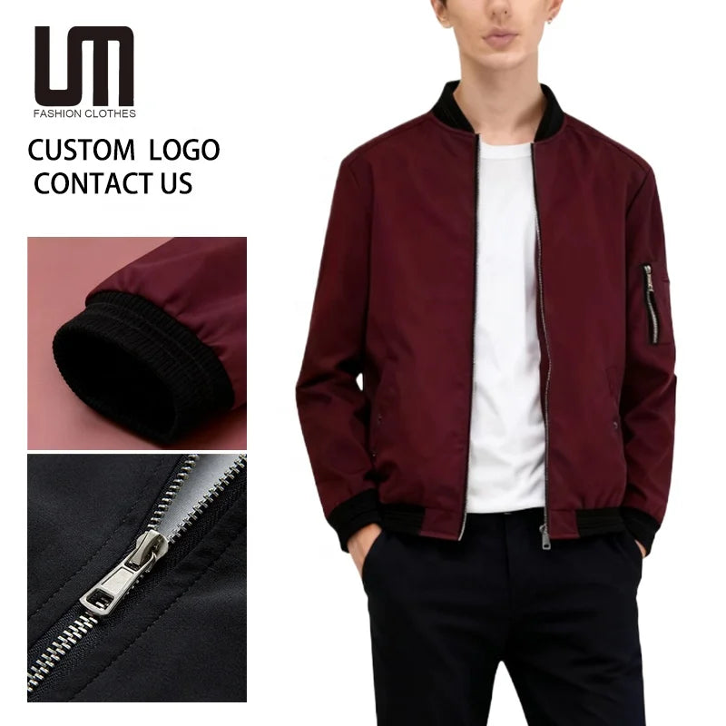 Custom Logo Wholesale Men Casual Autumn Winter Hip Hop Slim Fit Streetwear Plus Size 5XL Baseball Coats Bomber Jacket