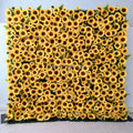 E-94 Floral Backdrop Panel 3D Roll up Fabric Artificial Silk Hydrangea Yellow Sunflower Sun Flower Wallfor Wedding Decor Shop