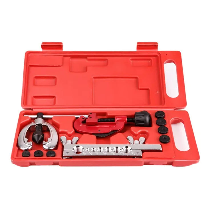 7 Die Double Flaring Tool Kit for Automotive Brake Line With Spare Blade and Reamer