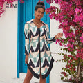 Spring Mid Length Skirt Printed Plaid Dress Ladies Lapel Tie Dress New
