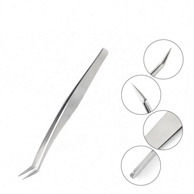 ELITER Top Quality Stainless Steel Volume 45 Degree Tweezer Custom Lash Extens Tweezer Lash Tweezer