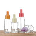 30ml 50ml 60ml 120ml 20mm Neck Flat Shoulder Frosted Glass Essential Hair Oil Dropper Bottle with Colored Dropper