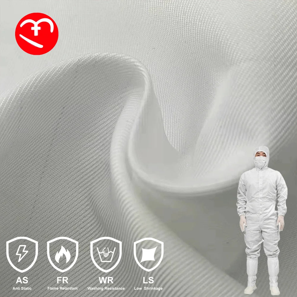 Anti-static1.0 Stripes 150Dx300D 170gsm Anti-static Uniform Fabricdust-proof and Dust-free Clothing Fabric Conductive Fabric
