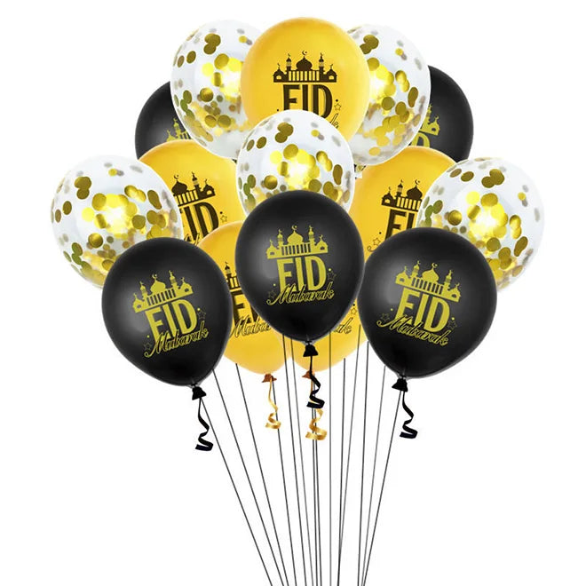 NEW 100PCS 12 Inches  Ramadan Mubarak Balloons Indoor Outdoor Ramadan Kareem Decor Supplies for Islamic Happy Eid Al-fitr Decor
