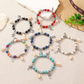 Wholesale Popular Accessories Bohemian Sea Style Colorful Shell Bracelet Colorful Beaded Elastic Turquoise Bracelet for Women