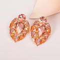 Vintage Women Colorful Gemstone Drop Earrings Rhinestone Crystal Geometric Water Drop Earrings Wholesale Jewelry