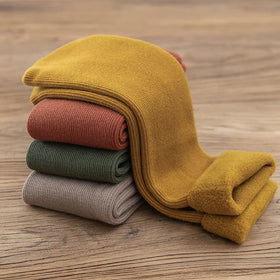 2023 New Winter Hot-selling Thick Thickened Warm Solid Color Mid-calf Socks Snow Socks