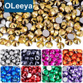 OLeeya Wholesale 12 Same Cut Mine Series Silver Gold Glass Non Hot Fix Strass Flat Back Rhinestones for Shoes Bikini Dress DIY