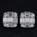 Ready to Ship Hip Hop Jewelry Pass Diamond Tester 925 Sterling Silver VVS Moissanite Diamond Classic Baguette Stud Earrings