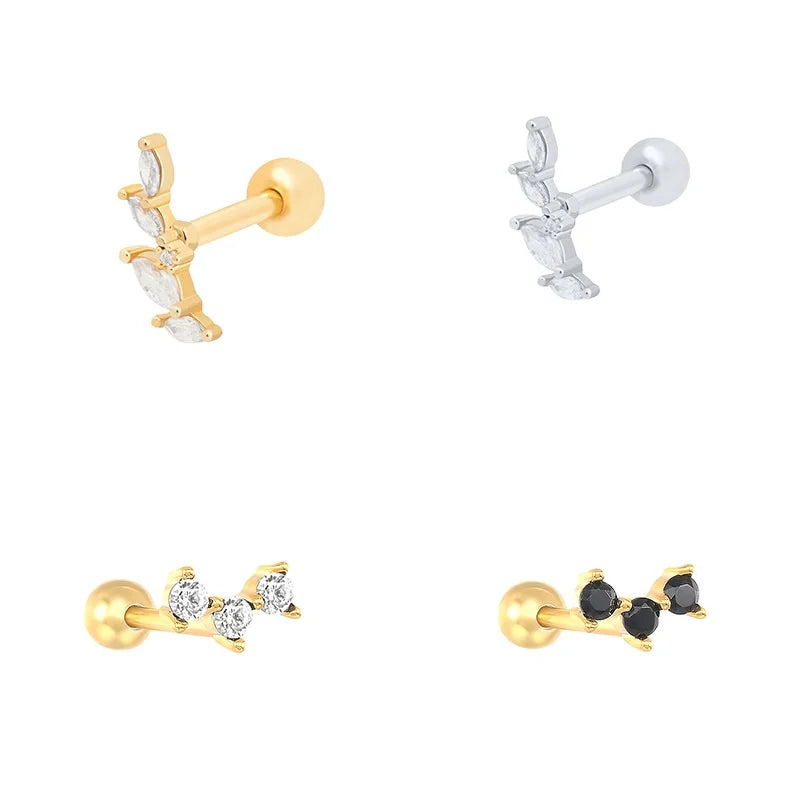 Single One Mini Size Dainty 925 Sterling Silver Stud Earring Fashion Jewelry Wholesale