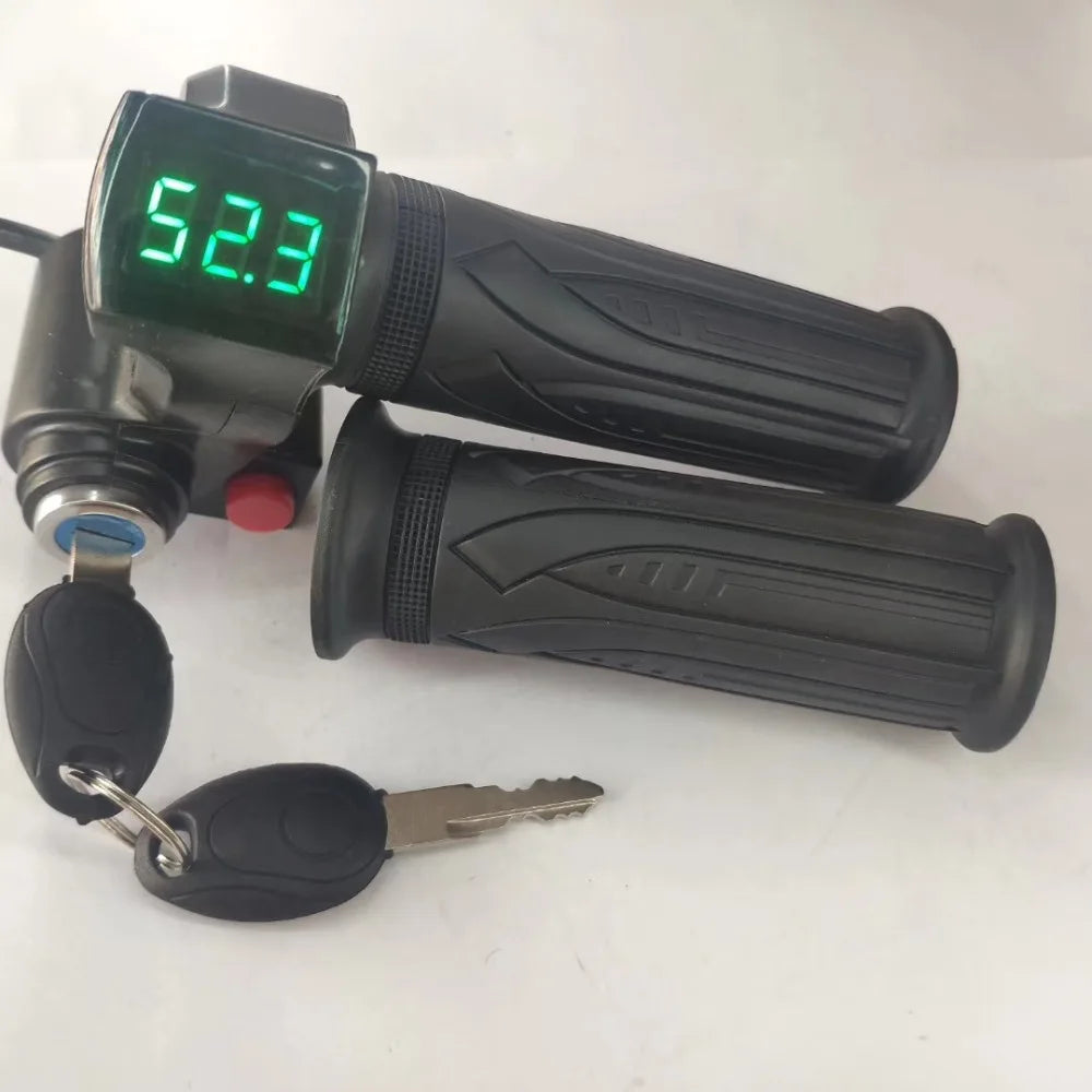 Twist Throttle+Voltmeter/Display 12-99v+Multifunction Switch+Lock/Key Accelerator Electric Bike Handlebar TRICYCLE Scooter Parts