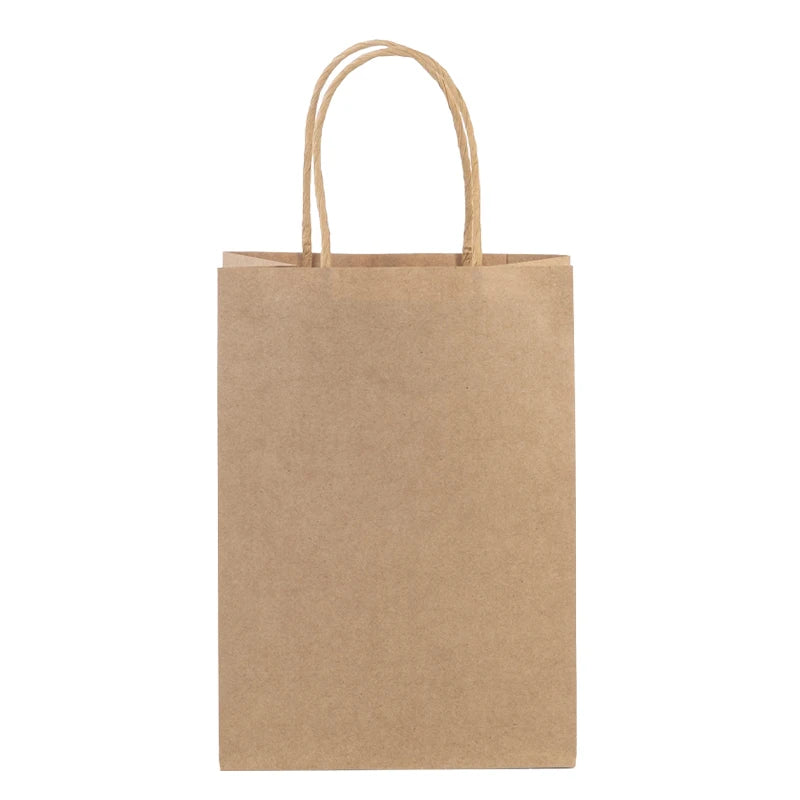 Customizable Classic Eco-Friendly Kraft Brown Craft Paper Gift Bag Patch Handles for Grocery Food Packaging Custom Sizes