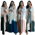 MQ100 High Quality Summer Dubai Abaya Women Muslim Dress Clothing Coat Tie Dyed Cloak Muslim Cardigan for Women Islamic Clothing