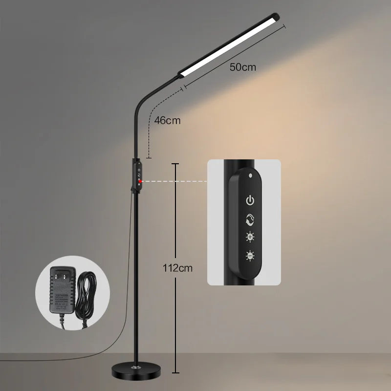 Modern Beauty LED Floor Lamp Adjustable Color Temperature for Makeup Video Studio for Phone Power for Eyelash Tools