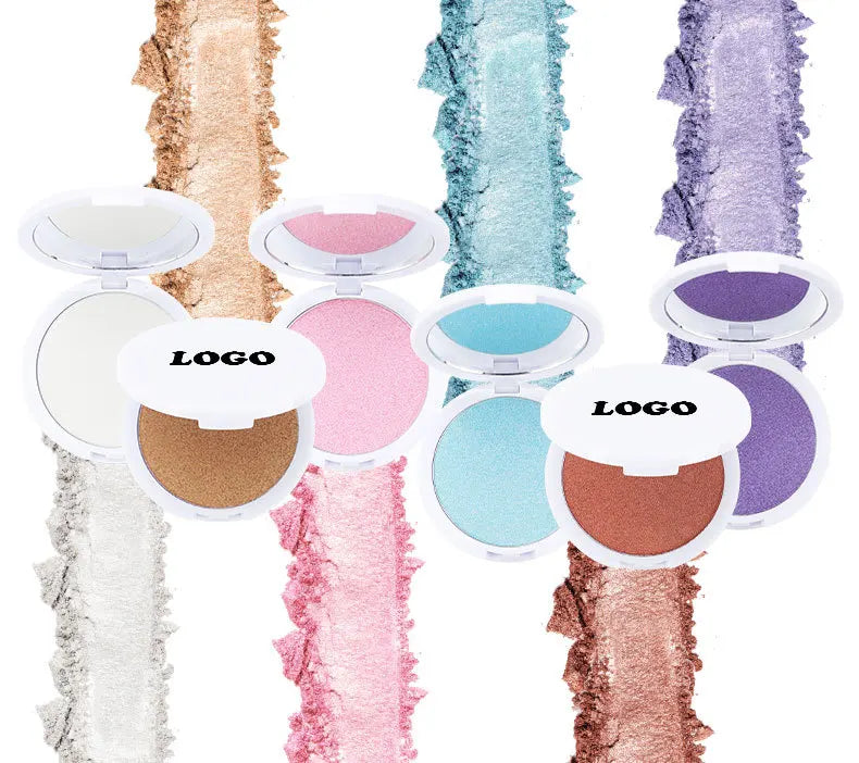 24 Colors Vegan Custom Logo Highlighter Private Label Waterproof Pigmented Palette Mineral Pressed Powder Highlighters