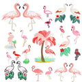 Hot Sell Iron on Embroidery pink  Flamingo Patch for Clothes Bags