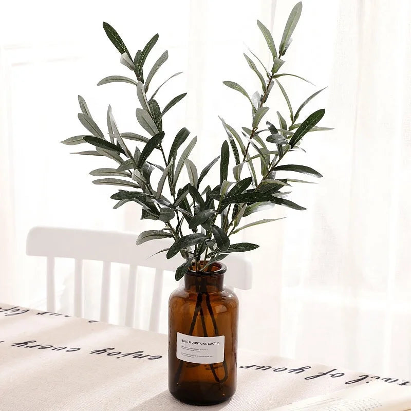 W-3092 Factory Wholesale  Artificial Olive Tree Branches Leaves for Home Decor
