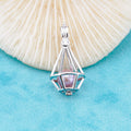 C030104 Sterling Silver Freshwater Pearl Cage Pendant Necklace Jewelry Locket for Pearl Party