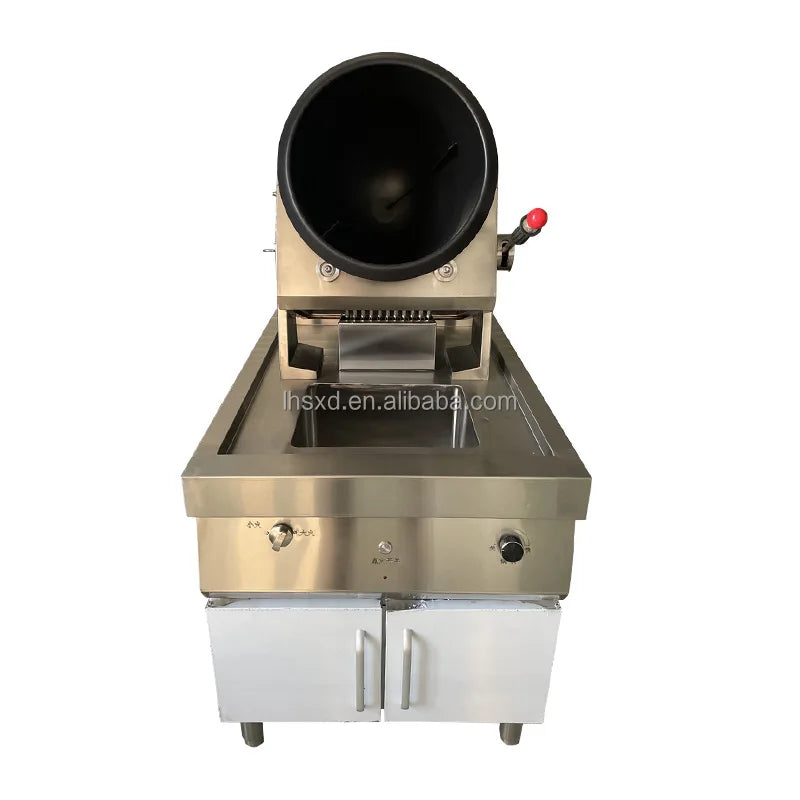 Restaurant Gas Fried Rice Machine  Auto Drum Rotating Gas Electric Fried Rice Robot Wok Machine