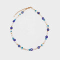 Maiou Original Design Handmade Gold Plated Classic Freshwater Pearl Evil Eyes Beaded Choker Necklace for Women Wedding Gift