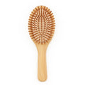 Private Logo Eco Friendly Natural Bamboo Round Hair Extension Soft Nylon Hair Brush