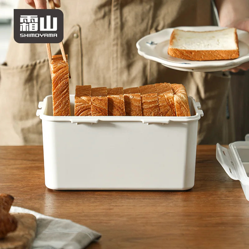 SHIMOYAMA Food-Safe Airtight Plastic Bread Keeper Box Fresh-Keeping Baking & Pastry Tool for Toast
