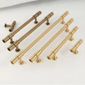 Nordic Luxury Cabinet Handle Pure Copper and Brass for Kitchen Dresser and Wardrobe Door Light Gold Finish