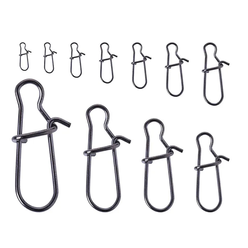 50pcs/bag HENGJIA 000#~8# Stainless Steel Fishing Swivel Connector Fishing Tackle(SS002)