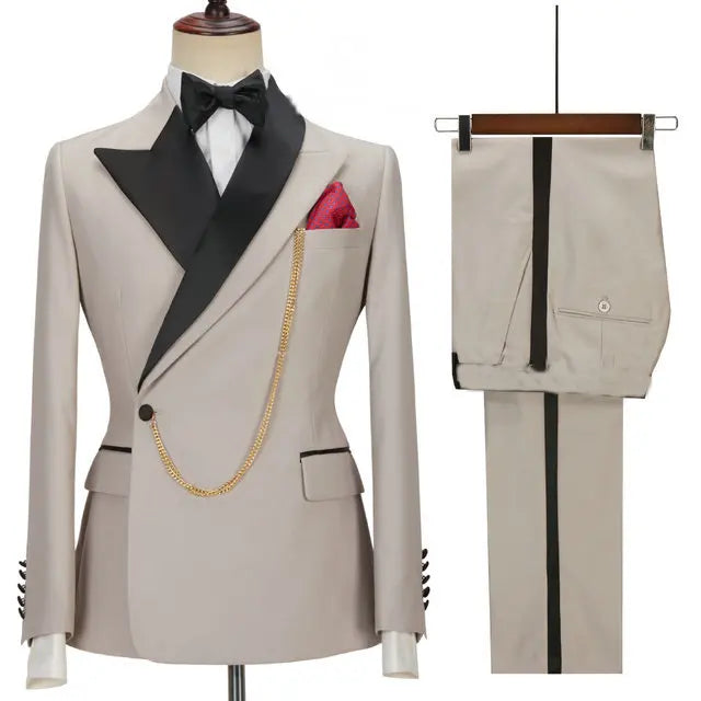 XXS-3XL Men's Suit Two-piece Wedding Groom Groomsmen Men's Suit Set Korean Version Formal Suit