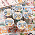 4.5cm*6m Learn to Wear Pattern Cartoon Series Paste Special Oil and Paper Tape Diary Material Decorative DIY Ledger Tape
