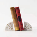 Office Table Decoration Fan-shaped Marble Stone Paperweight Diamond Cut Glass Book End Bookend